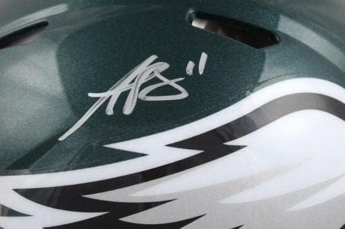 AJ Brown Autographed Philadelphia Eagles F / s Speed Authentic helmets-BeckettWHolo-autographed NFL Helmets