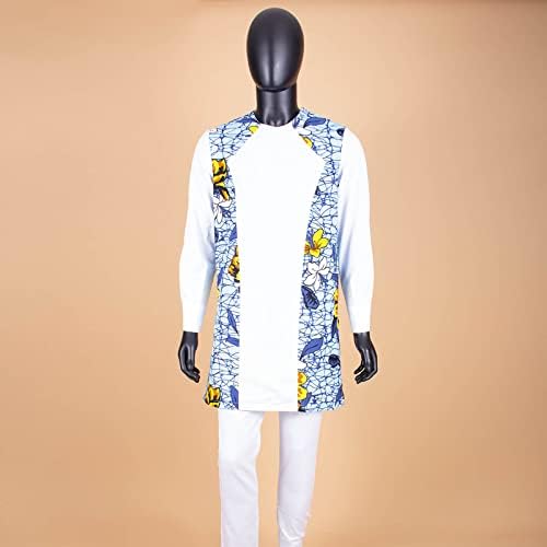 Afrička Muška odjeća Set Print košulje i Ankara pantalone 2 komad odjeće Tribal trenerka Plus Veličina štampana