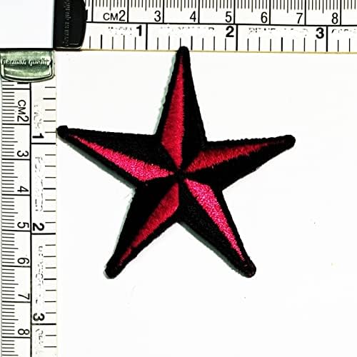 Kleenplus 3kom. Slatka crna Pink zvijezda dvobojna zakrpa vezena značka gvožđe na šiju na amblemu za jakne