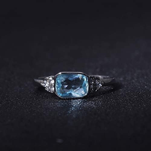 2023 novi plavi prsten zaručeni modni svijetli Cirkon prsten kameni okrugli nakit za žene nakit Nebeski