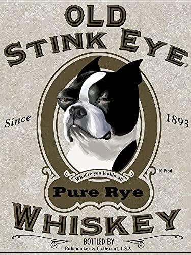 Trgovac slikama Old Stink Eye Whisky Brian Rubenacker Boston terijer reklamni znak Art Print Poster 11x14