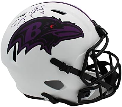 Joe Flacco potpisao Baltimore Ravens Speed full Size lunar NFL kacige sa autogramom NFL Helmets