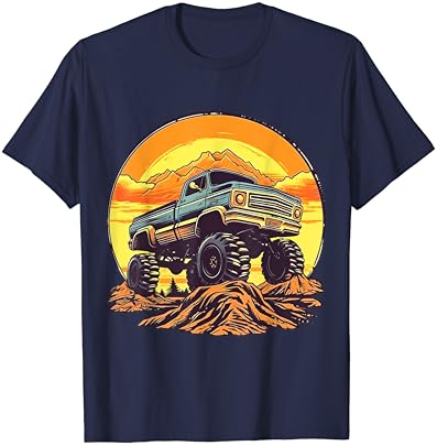 Retro Monster Truck Retro Sunset Monster Truck Boys T-Shirt