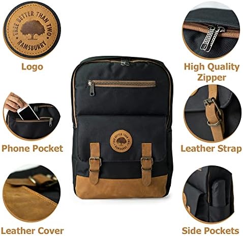 Ramsburry casual paypack, prave kožne dijelove, putovanja, backpack za prijenosnog računala za muškarce
