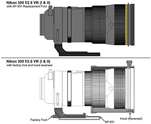 Wimberley AP-551 Zamjenska noga objektiva za Nikon 180-400 F4.0 FL, 200-400 F4 VR, 300 F2.8 VR I i II, 500 F4 FL - Arca-Švicarski stil - izrađen u SAD-u