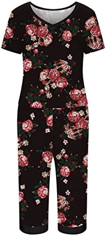 2023 Pamučna cvjetna grafika Capri ravne pantalone za noge za žene jeseni ljetni pant setovi ZL ZL