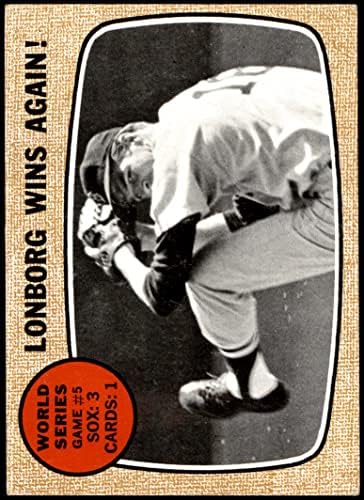 1968 TOPPS 155 A 1967. Svjetska serija - igra 5 - Lonborg pobjeđuje ponovo! Jim Lonborg St. Louis /