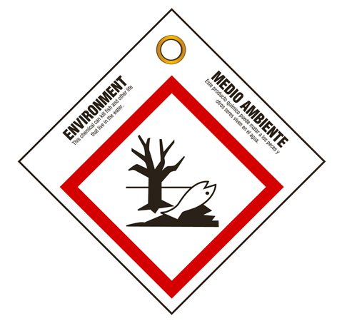 GHS / HazCom 2012: oznaka piktograma, zagađivač životne sredine, engleski / španski
