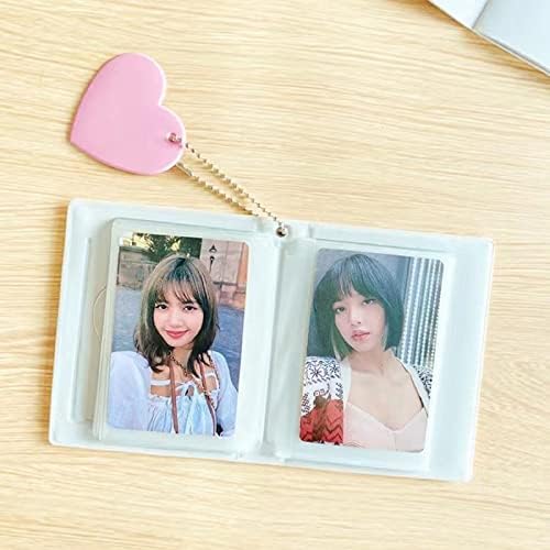 2 kom KPOP držač fotokarda, 3-inčni mini album + akrilni stajaći okvir, DIY Love Heart Hollow Koreja Idol