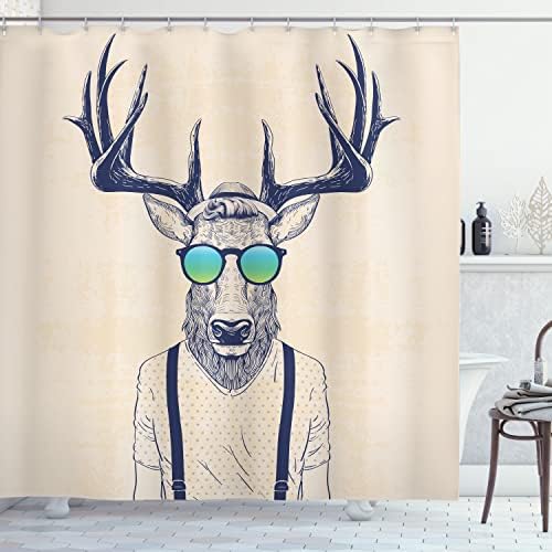 AMBESONNE ANTERS tuš za tuširanje, crtanje jelena odjevenog modernog hladnog hipsterske modne kreativne