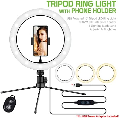 Svijetlo selfi prsten trobojno svjetlo kompatibilno s vašim BLU Life XL 10 inča s daljinskim upravljačem