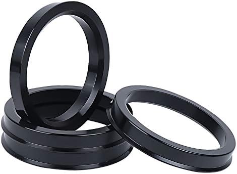 Mikkuppa 4pcs 60.1 72.6 Sretne centri za sreće - crni aluminijski aluminijski aluminijski kotači prstenovi
