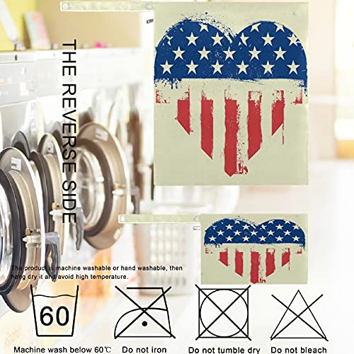 Vissunny Vintage American Flag Srce 2pcs mokra torba sa patentnim zatvaračima za punjenje za punjenje, plaža,