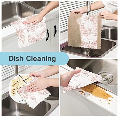 Kataku leptiri ružičaste posude za kuhinjske posuđe za pranje posuđa za višekratnu čišćenje tkanine ručnici