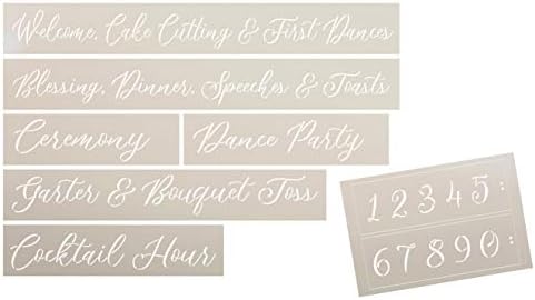 Skripte raspored vjenčanja set šablona za drvo palete studior12 | DIY rustikalni dekor recepcije | Ceremonija