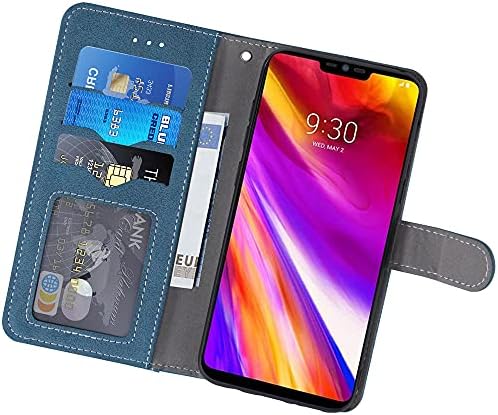 Kompatibilan sa LG G7 ThinQ futrolom za novčanik i kaljenim staklom Zaštita ekrana preklopni poklopac držač kreditne kartice futrole za mobitele za LGG7 One G 7 Plus LG7 Fit LG7ThinQ 7G Thin Q G7+ G7thinq LGG7thinq plava