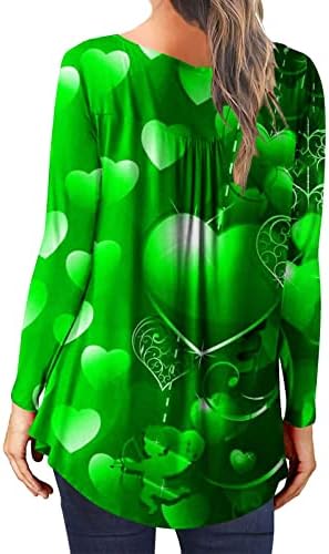 Saint Patricks Dnevne košulje Žene dugih rukava Irski vrhovi Ležerne tuničke vrhove zelene majice za nošenje