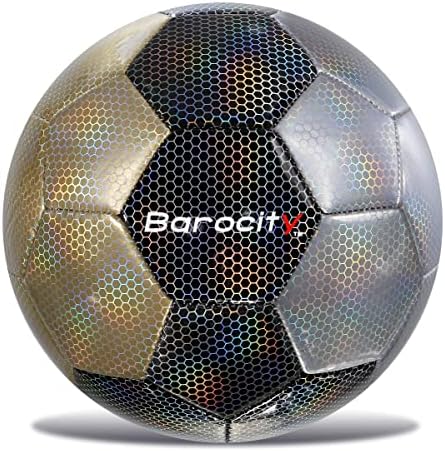 Barocity Soccer Ball - Premium Boy i djevojka Službena utakmica Lopta sa hladnim reflektivnim dugim šesterokutnim