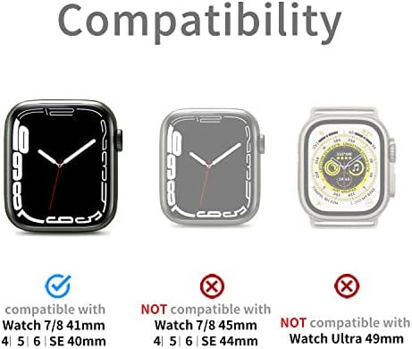 Ahhsky Rohdged Clear Case i opseg za Apple Watch serija 8 7 41mm / SE 6 5 4 40mm, luksuzni dizajner prozirna