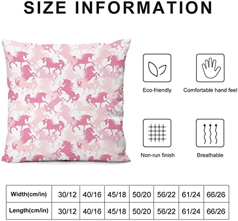 Ružičasta kamuflaža jednorog kvadratni plišani jastuk jastuk za meko jastuk navlake bez jastuka