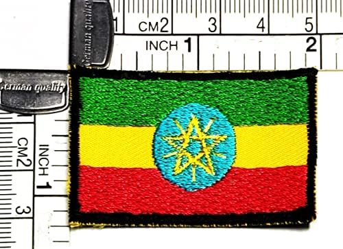 Kleenplus 1.2x2 inča. Mini Etiopija Zastava Patch Država Zastava Grb Uniformi Sew Željeza Na Zakrpama Modni