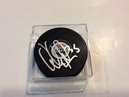 Viktor Fasth potpisao Edmonton Oilers Hockey Puck sa autogramom c-autogramom NHL Paks
