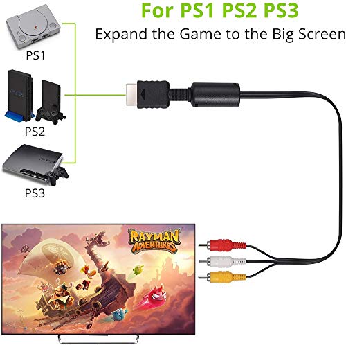 PS2 PS1 PS3 na AV kabl 6ft AV kabl kompatibilan za Playstation 1 2 3 zamijenite AV kabl-Crna