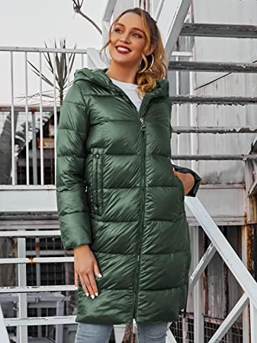 Edwol ženski kaput jakna toplo udobnu zatvarač prema kapuljaču zakrpljenog detalja puffer kaput moda šarmantna