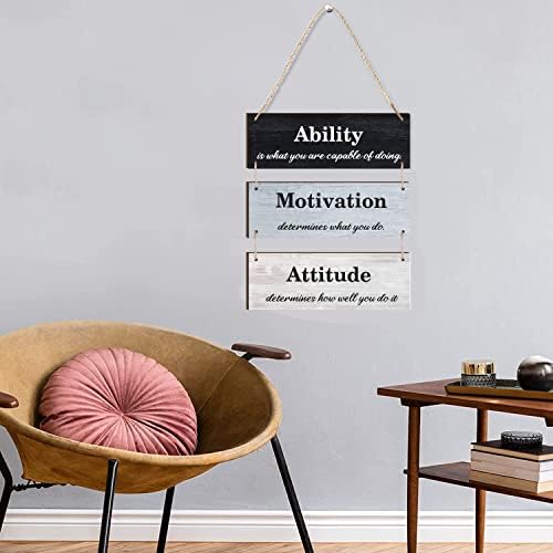 Pengbaax Inspirational Art Umjetni dekor za ured, drveni rustikalni viseći motivacijski znak za ukrašavanje