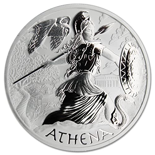2022 P 1 oz Tuvaluan Silver Athena Coin - Bogovi Olympus Series Sjajno neobično 1 USD)