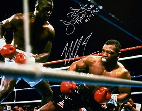 Buster Douglas Mike Tyson potpisao je 16x20 protiv Tyson ko photo w / Tyson ko - Beckett w hologram srebro