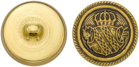 C& C Metalni proizvodi 5332 kruna uže prsten Metal dugme, veličina 36 Ligne, Antique Gold, 36-Pack