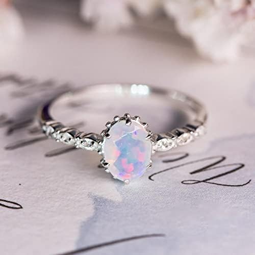 2023 Exquisite Vintage Opal dijamantski prstenovi za žene zaručnički prsten Nakit Pokloni Planet Star Ring