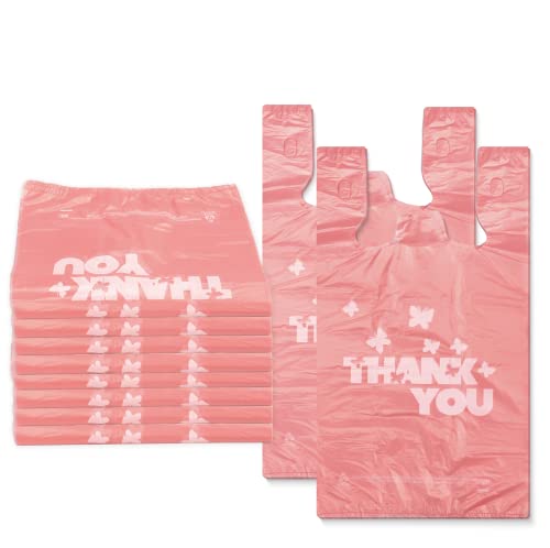 800pack ružičaste hvala torbe, torbe za majicu, ružičaste plastične vrećice s ručkama, trgovina namirnicama