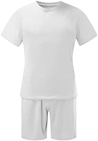 Ymosrh Muška majica Casual mišićne majice kratkih rukava i klasični fit sportske kratke hlače Postavite