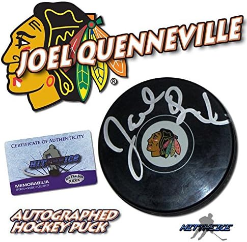 JOEL QUENNEVILLE potpisan 2015 CUP CHICAGO BLACKHAWKS Puck-W / COA HOLOGRAM 2-autogramom NHL Paks