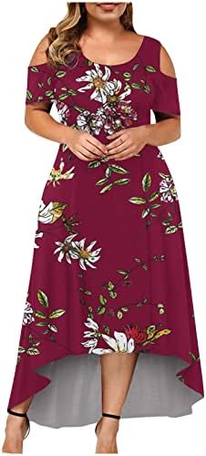 Plus size za ženske haljine za žene haljine cvjetne hladne velike veličine žene print plus boho haljina