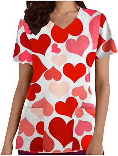 Lady Thirt Jesen Summer Comfort Color 2023 Trendi Trendi kratkih rukava V izrez Grafički piling bluza TEE