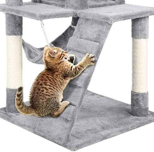 Yaheetech Cat Tree Tower Kitten Condo stub za grebanje sa tunelom za viseću mrežu 51in