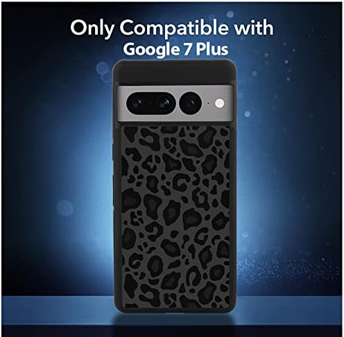 Kanghar kompatibilan s Google Pixel 7 Plus Case Guma slatka uzorka crni leopard tanak zaštitni zaštitni poklopac zaštitnog skida