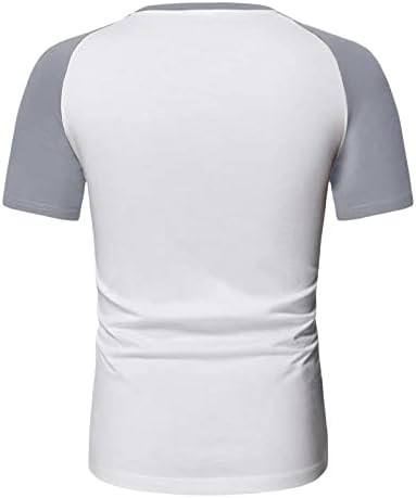 ZDDO MENS BLOK BLOCK PATCHWORK T-majice kratki rukav, ljetni mladići atletski trening Slim Fit Osnovne ležerne