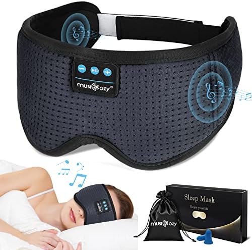 Musicozy slušalice za spavanje Bluetooth maska ​​za spavanje, bijela buka bežična glazba Slušalice za spavanje
