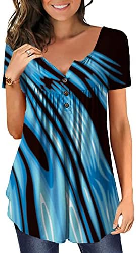 Ženske grafičke tanke tunika T majice Crew Henley vrat Bluze Kamisole košulja kratkih rukava poklon t majica