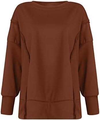 NOKMOPO Ženski božićni džemper casual modni dugi rukav čvrsta boja patentni džepni džepni duks vrhunskog
