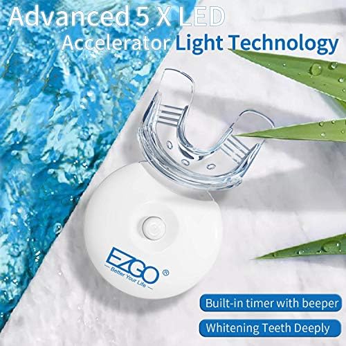 EZGGO zubi sa LED svjetlom, 5 x LED brzim rezultatima zubi za izbjeljivanje zuba s karbamidom peroksid za