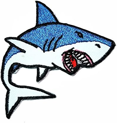 HHO the Shark Blue Shark Cartoon Kid Patch vezeni DIY zakrpe, slatka aplikacija šije željezo na djecu Craft