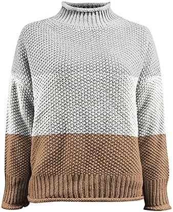 NOKMOPO obrezan džemper sa džemper za ramena Ležerne prilike za pletene grafičke dukserice dugih rukava