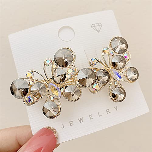 Sinide Rhinestone Butterfly Hair Barrettes, 2 pakovanja Luksuzni dragulji Kristal Glitter Sparkly Metal