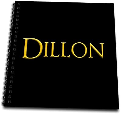 3drose Dillon Common Baby Boy naziv u Americi. Žuta na crnoj boji. - Crtanje knjiga