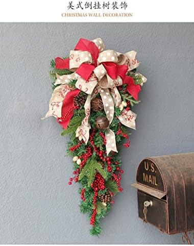 Yaller American Handmade Božićni ukrasi Božić naopako drvo 23.62in 35.43in grožđe crveno voće božićno drvo